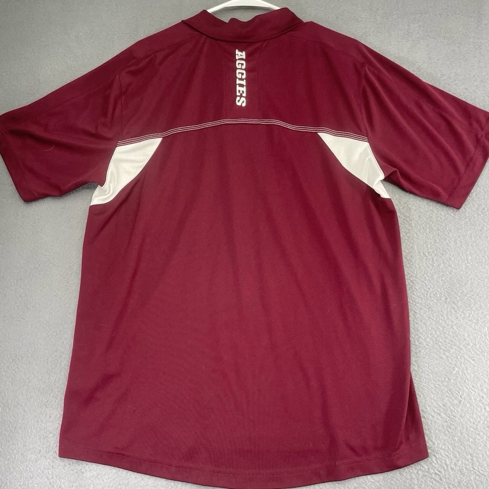 Texas A&M Aggies Adidas Mens XL Performance Polo Shirt Embroidered Front & Back - Picture 5 of 9